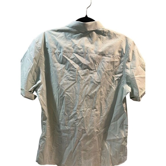 Calvin Klein Men's Short Sleeve Button-Down Shirt Green Checkered M - Picture 2 of 9